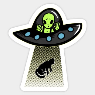 Cat Abduction Sticker